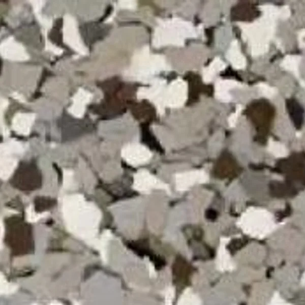 Creekbed decorative flake floor finish